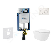 Geberit Kombifix - Set předstěnové instalace, klozetu Oudee Vortex a sedátka softclose, tlačítko Sigma01, alpská bílá SANI15CA31