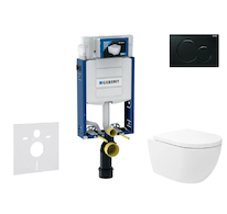 Geberit Kombifix - Set předstěnové instalace, klozetu Oudee Vortex a sedátka softclose, tlačítko Sigma01, černá SANI15CA5135