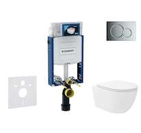 Geberit Kombifix - Set předstěnové instalace, klozetu Oudee Vortex a sedátka softclose, tlačítko Sigma01, lesklý chrom SANI15CA1