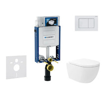 Geberit Kombifix - Set předstěnové instalace, klozetu Oudee Vortex a sedátka softclose, tlačítko Sigma20, bílá/bílá mat SANI15CA
