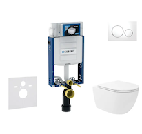 Geberit Kombifix - Set předstěnové instalace, klozetu Oudee Vortex a sedátka softclose, tlačítko Sigma20, bílá/chrom SANI15CA318