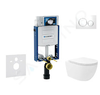 Geberit Kombifix - Set předstěnové instalace, klozetu Oudee Vortex a sedátka softclose, tlačítko Sigma20, bílá/chrom SANI15CA318