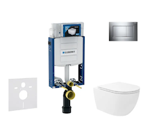 Geberit Kombifix - Set předstěnové instalace, klozetu Oudee Vortex a sedátka softclose, tlačítko Sigma20, chrom SANI15CA1135