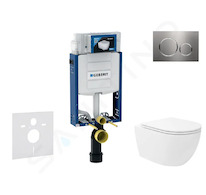 Geberit Kombifix - Set předstěnové instalace, klozetu Oudee Vortex a sedátka softclose, tlačítko Sigma20, nerez SANI15CA6107