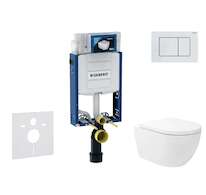 Geberit Kombifix - Set předstěnové instalace, klozetu Oudee Vortex a sedátka softclose, tlačítko Sigma30, bílá/bílá mat SANI15CA