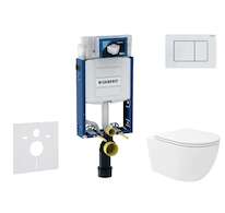 Geberit Kombifix - Set předstěnové instalace, klozetu Oudee Vortex a sedátka softclose, tlačítko Sigma30, bílá/bílá mat SANI15CA