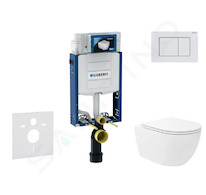 Geberit Kombifix - Set předstěnové instalace, klozetu Oudee Vortex a sedátka softclose, tlačítko Sigma30, bílá/bílá mat SANI15CA