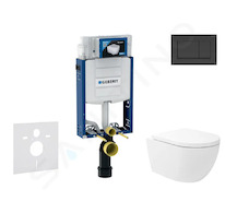 Geberit Kombifix - Set předstěnové instalace, klozetu Oudee Vortex a sedátka softclose, tlačítko Sigma30, matná černá/černá SANI