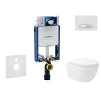 Geberit Kombifix - Set předstěnové instalace, klozetu Oudee Vortex a sedátka softclose, tlačítko Sigma50, chrom/alpská bílá SANI