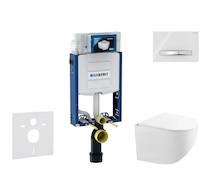 Geberit Kombifix - Set předstěnové instalace, kompaktního klozetu Gaia a sedátka softclose, tlačítko Sigma50, chrom/alpská bílá 