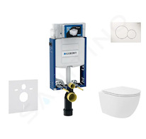 Geberit Kombifix - Set předstěnové instalace, kompaktního klozetu Oudee Vortex a sedátka softclose, tlačítko Sigma01, alpská bíl