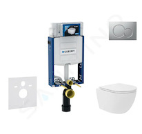 Geberit Kombifix - Set předstěnové instalace, kompaktního klozetu Oudee Vortex a sedátka softclose, tlačítko Sigma01, lakovaný m