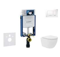 Geberit Kombifix - Set předstěnové instalace, kompaktního klozetu Oudee Vortex a sedátka softclose, tlačítko Sigma30, bílá/chrom