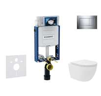 Geberit Kombifix - Set předstěnové instalace, kompaktního klozetu Oudee Vortex a sedátka softclose, tlačítko Sigma30, chrom SANI