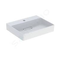 Geberit ONE - Umyvadlo na desku 50x41x14 cm, skrytý přepad, otvor pro baterii, vodorovný odtok, matná bílá 505.026.00.1