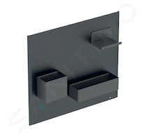 Geberit Příslušenství - Magnetická tabule s přihrádkami, 45x39 cm, matná černá/matná láva 500.649.16.1