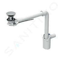 Geberit Příslušenství - Úsporný sifon pro umyvadla s přepadem, výpusť s táhlem, chrom 152.072.21.1