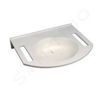 Geberit Publica - Umyvadlo bezbariérové, 60x55x12 cm, bez přepadu, bez otvoru pro baterii, alpská bílá 501.041.00.1
