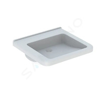 Geberit Selnova Comfort - Umyvadlo bezbariérové, 55x53 cm, bez přepadu, bez otvoru pro baterii, bílá 500.787.01.7