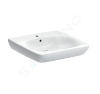 Geberit Selnova Comfort - Umyvadlo bezbariérové, 55x55 cm, s přepadem, otvor pro baterii, bílá 501.461.00.7