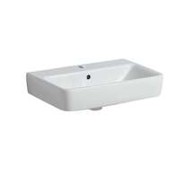 Geberit Selnova Compact - Umyvadlo 55x37 cm, s přepadem, otvor pro baterii, bílá 501.509.00.7