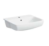 Geberit Selnova Square - Umyvadlo 55x45 cm, s přepadem, otvor pro baterii, bílá 501.467.00.7