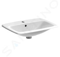 Geberit Selnova Square - Umyvadlo 60x45 cm, s 1 otvorem pro baterii, s přepadem, bílá 500.307.01.1