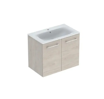 Geberit Selnova Square - Umyvadlová skříňka 64x79x48 cm, s umyvadlem, 2 dvířka, světlý ořech hickory 501.259.00.1