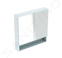 Geberit Selnova Square - Zrcadlová skříňka 85x59x18 cm, 2 dvířka, lesklá bílá 501.264.00.1