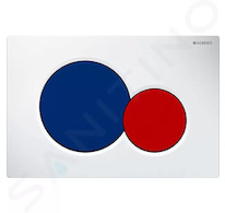 Geberit Sigma01 - Ovládací tlačítko splachování, bílá/modrá/červená 115.770.LB.5