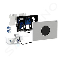 Geberit Sigma10 - Elektronické ovládací tlačítko pro 2 množství splachování, bateriové napájení, kartáčovaná/leštěná nerez 115.9