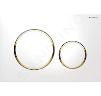 Geberit Sigma20 - Ovládací tlačítko splachování, bílá/pozlacená 115.882.KK.1
