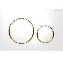 Geberit Sigma20 - Ovládací tlačítko splachování, bílá/pozlacená 115.882.KK.1