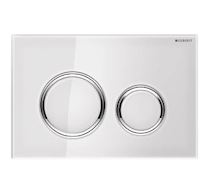 Geberit Sigma21 - Ovládací tlačítko splachování, chrom/sklo bílé 115.884.SI.1