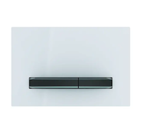 Geberit Sigma50 - Ovládací tlačítko splachování, bílá/černý chrom 115.671.11.2
