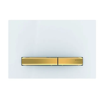 Geberit Sigma50 - Ovládací tlačítko splachování, bílá/mosaz 115.672.11.2