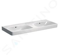 Geberit Smyle Square - Dvojumyvadlo 120x48 cm, s přepadem, bez otvoru pro baterii, bílá 500.224.01.1