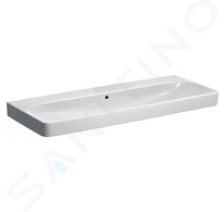 Geberit Smyle Square - Dvojumyvadlo 120x48 cm, s přepadem, bez otvoru pro baterii, bílá 500.225.01.1