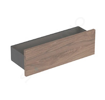 Geberit Smyle Square - Polička 45 cm, lávová/ořech hickory 500.362.JR.1