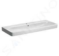 Geberit Smyle Square - Umyvadlo 120x48 cm, s přepadem, otvor pro baterii, bílá 500.226.01.1