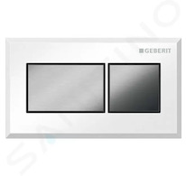 Geberit Splachovací systémy - Oddálené ovládání pneumatické, pro splachovací nádržku Sigma 8 cm pod omítku, bílá/kartáčovaný chr