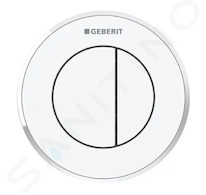 Geberit Splachovací systémy - Oddálené ovládání splachování typ 10, 2-činné, pro nádržku pod omítku 8 cm, bílá/lesklý chrom 116.