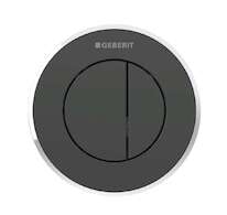 Geberit Splachovací systémy - Oddálené ovládání splachování typ 10, 2-činné, pro nádržku pod omítku 8 cm, černá/lesklý chrom 116