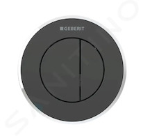 Geberit Splachovací systémy - Oddálené ovládání splachování typ 10, 2-činné, pro nádržku pod omítku 8 cm, černá/lesklý chrom 116