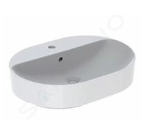 Geberit VariForm - Umyvadlo na desku 50x48 cm, s přepadem, otvor pro baterii, bílá 500.775.01.2