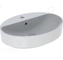 Geberit VariForm - Umyvadlo na desku 60x45 cm, s přepadem, otvor pro baterii, bílá 500.772.01.2