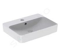 Geberit VariForm - Umyvadlo na desku 60x45 cm, s přepadem, otvor pro baterii, bílá 500.780.01.2