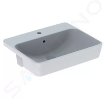 Geberit VariForm - Umyvadlo polozápustné, 55x45 cm, s přepadem, otvor pro baterii, bílá 500.681.01.1