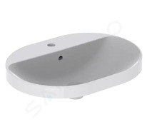 Geberit VariForm - Umyvadlo zápustné 60x45 cm, s přepadem, otvor pro baterii, bílá 500.732.01.2