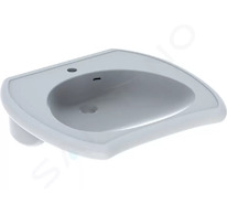 Geberit Vitalis - Umyvadlo bezbariérové, 55x55x15 cm, s přepadem, otvor pro baterii, bílá 501.542.01.1